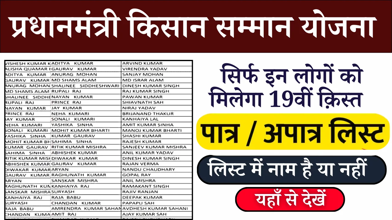 PM Kisan 19th Installment List