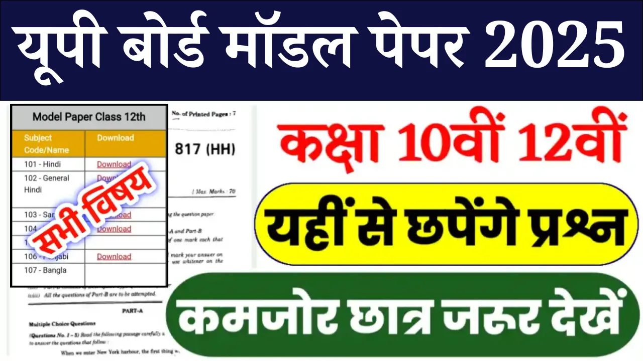 UP Board Model Paper 2025